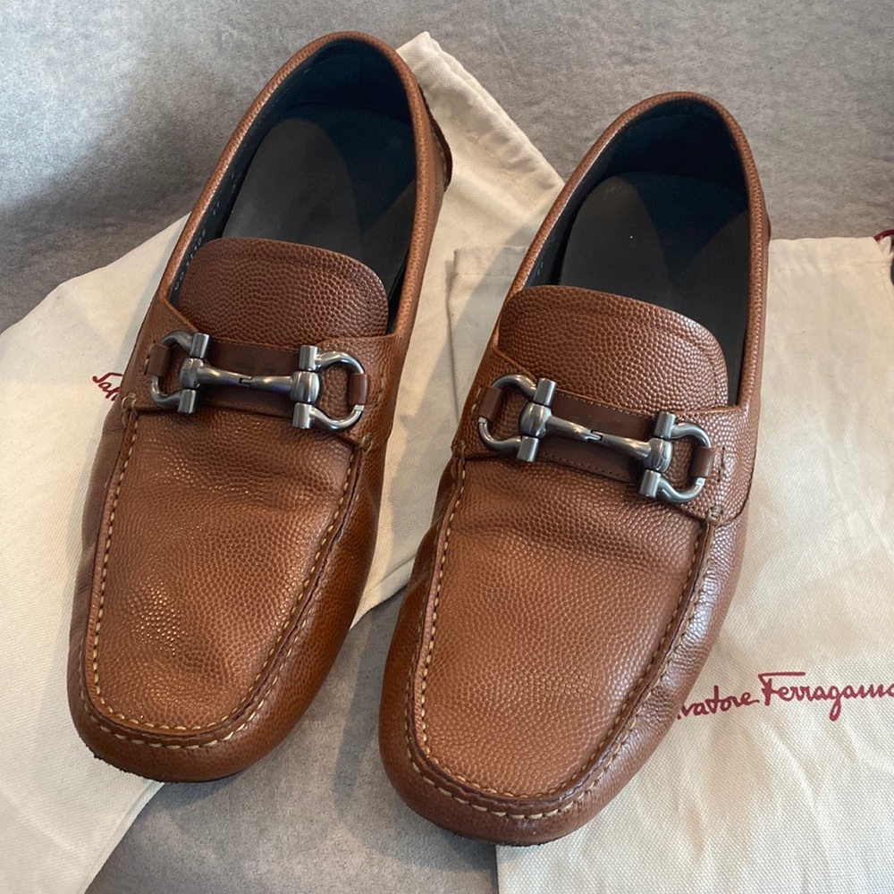 Men’s Brown Ferragamo Driver Loafers